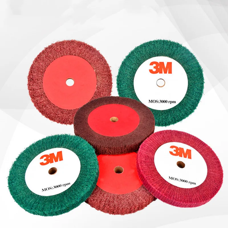 

1 PCS 150/200/250mm/300mm 2 Scotch Brite Mop Polishing Wheel Non-woven Flap Brush Polishing Wheel Metal Woodworking Scouring Pad