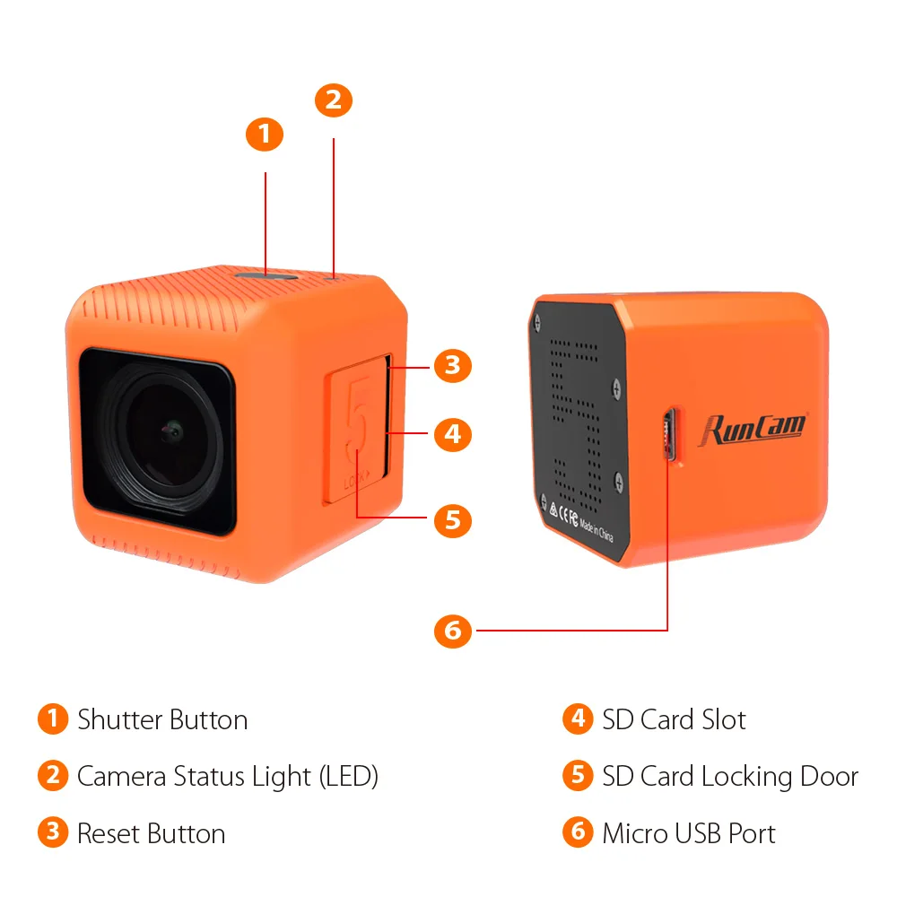 RunCam 5 RunCam5 оранжевый 4K 2 7 K @ 60FPS Экшн камера Дрон Радиоуправляемый автомобиль для FPV