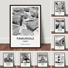 Черно-белый термальный термос Pamukkale, турецкий дорожный принт для гостиной, домашний декор