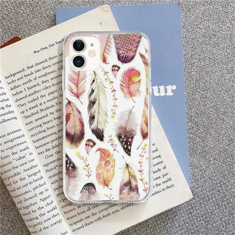 

Beautiful animal peacock feather Phone Case for iPhone 8 7 6 6S Plus X 5S SE 2020 XR 11 pro XS MAX 12 12Mini