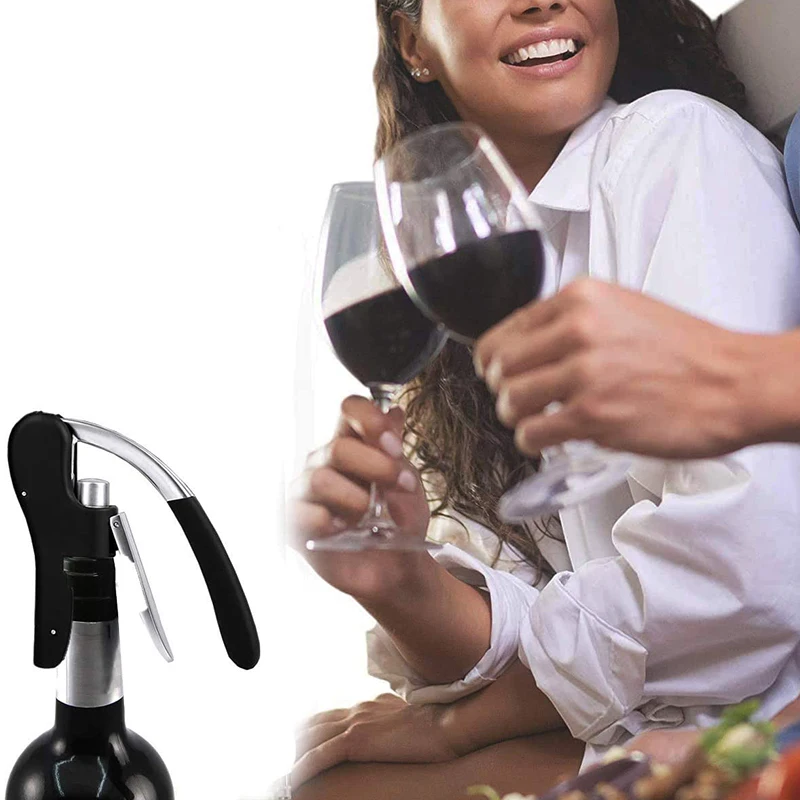 

Wine Bottle Opener Kit- Steel Wine Corkscrew Set with Foil Cutter, pour Wine Device, Vacuum Wine Stopper and Spiral