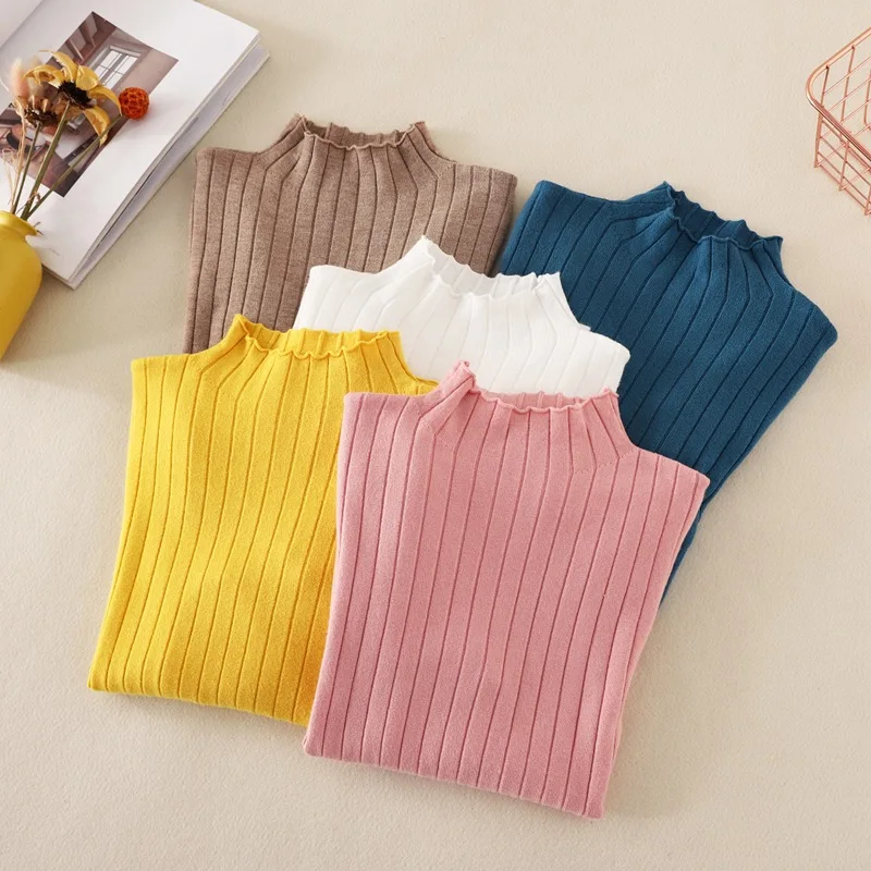 Повседневный вязаный свитер пуловер Женские базовые мягкие однотонные свитера