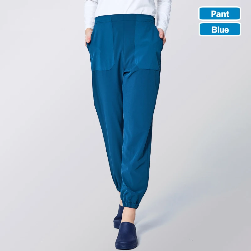 19PT001-QInLan-Pant ANNO, медицинская одежда, набор, больничная униформа для медсестер, для женщин и мужчин, клиническая одежда, хирургический костюм с Четырехсторонней эластичной тканью - Цвет: 19PT001-QInLan-Pant