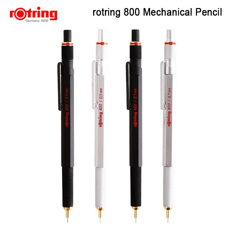 Rotring 800 metal mechanical pencil 0.5mm /0.7mm silver/black automatic pencil disign drawing pencil 1 piece