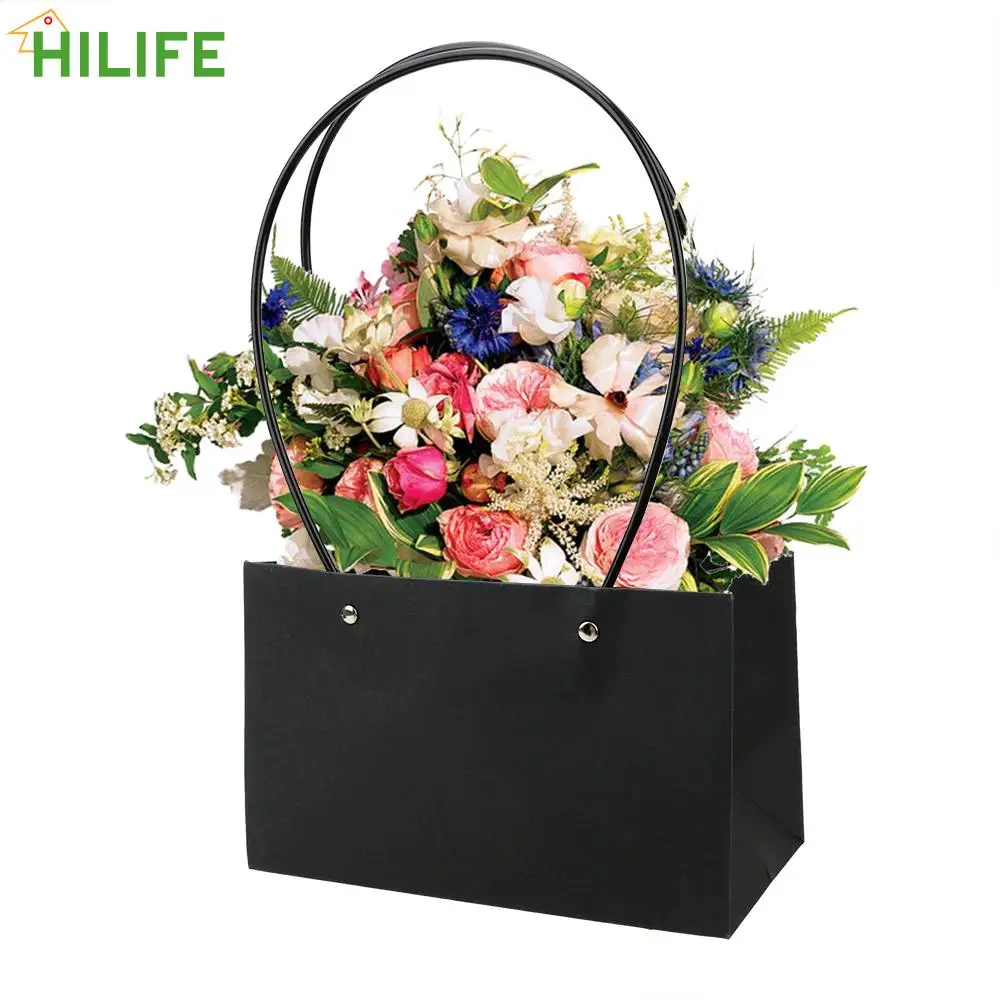 

Подарочный пакет для свадьбы, дня рождения, Рождества, Нового года, цветочный пакет, пакет для покупок, пакет из крафт-бумаги с ручкой