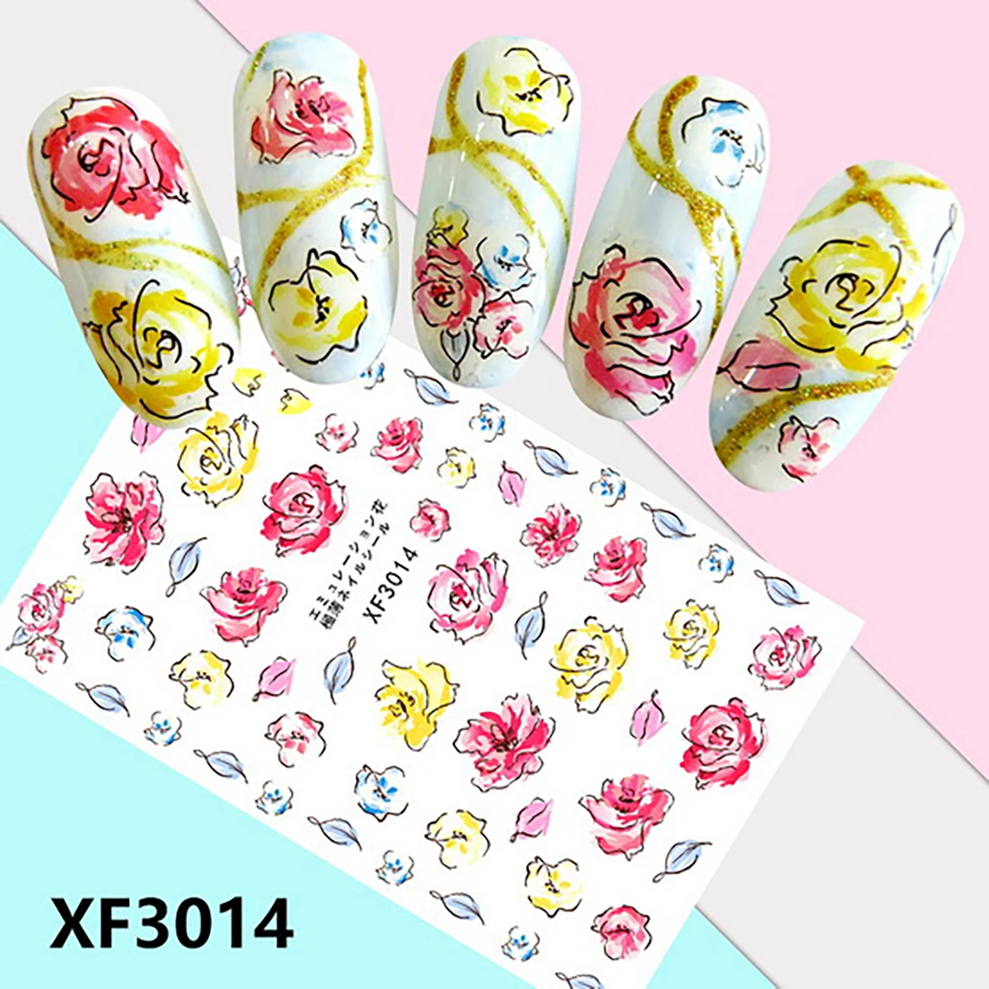 

1Sheet Retro High-End Nail Stickers Hyuna Nails Patch Waterproof Decals Translucent Very Thin Can Directly Donnected Decorations