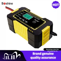 12v 24v pulse repairing charger with lcd display motorcycle car battery charger agm gel wet lead acid battery charger styling