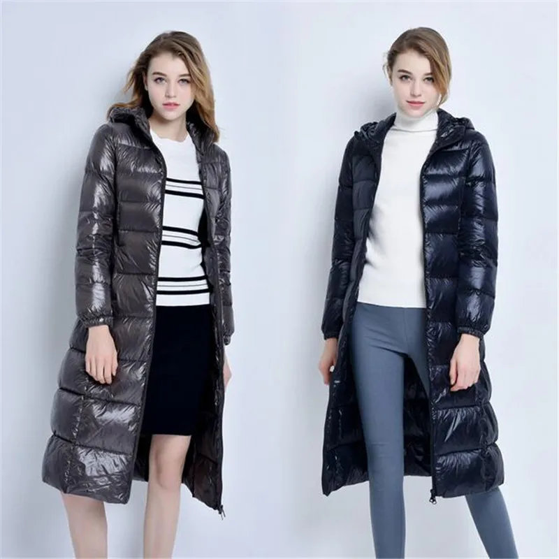 

Женская Длинная зимняя парка, светильник кое пальто на 90% утином пуху, женская верхняя одежда