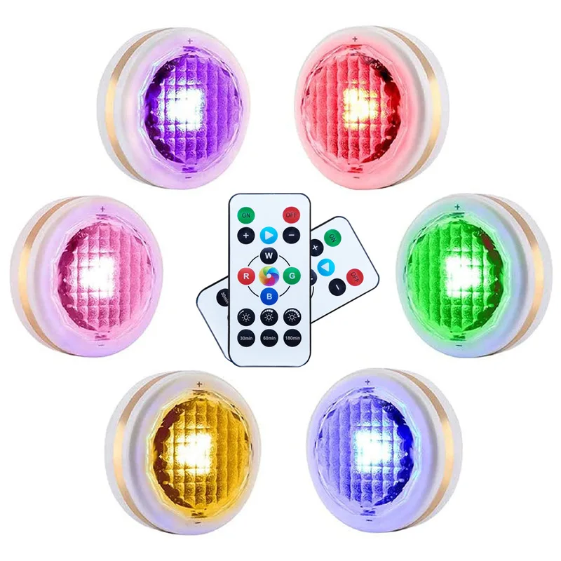 

6 шт. умный круглый пульт дистанционного управления RGB батарея светодиодный светильник шкаф спальня лампа пресс затемнение атмосфера декор...