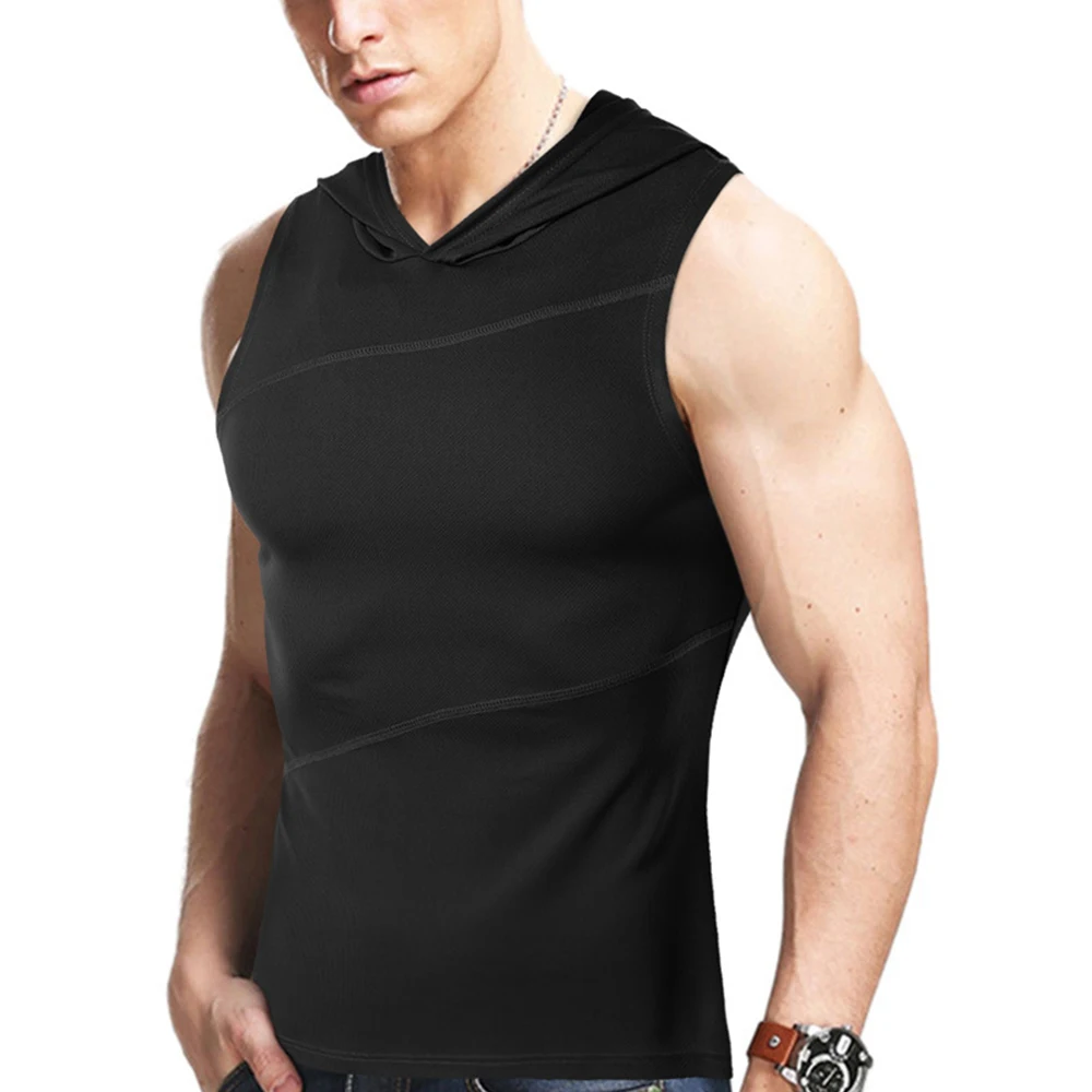 

2021 Mens Hoodies Sweatshirts Sleeveless Men Hoodies Sweatshirt Casual Solid Color Man hoody For Male Hooded Fitness Vest D30