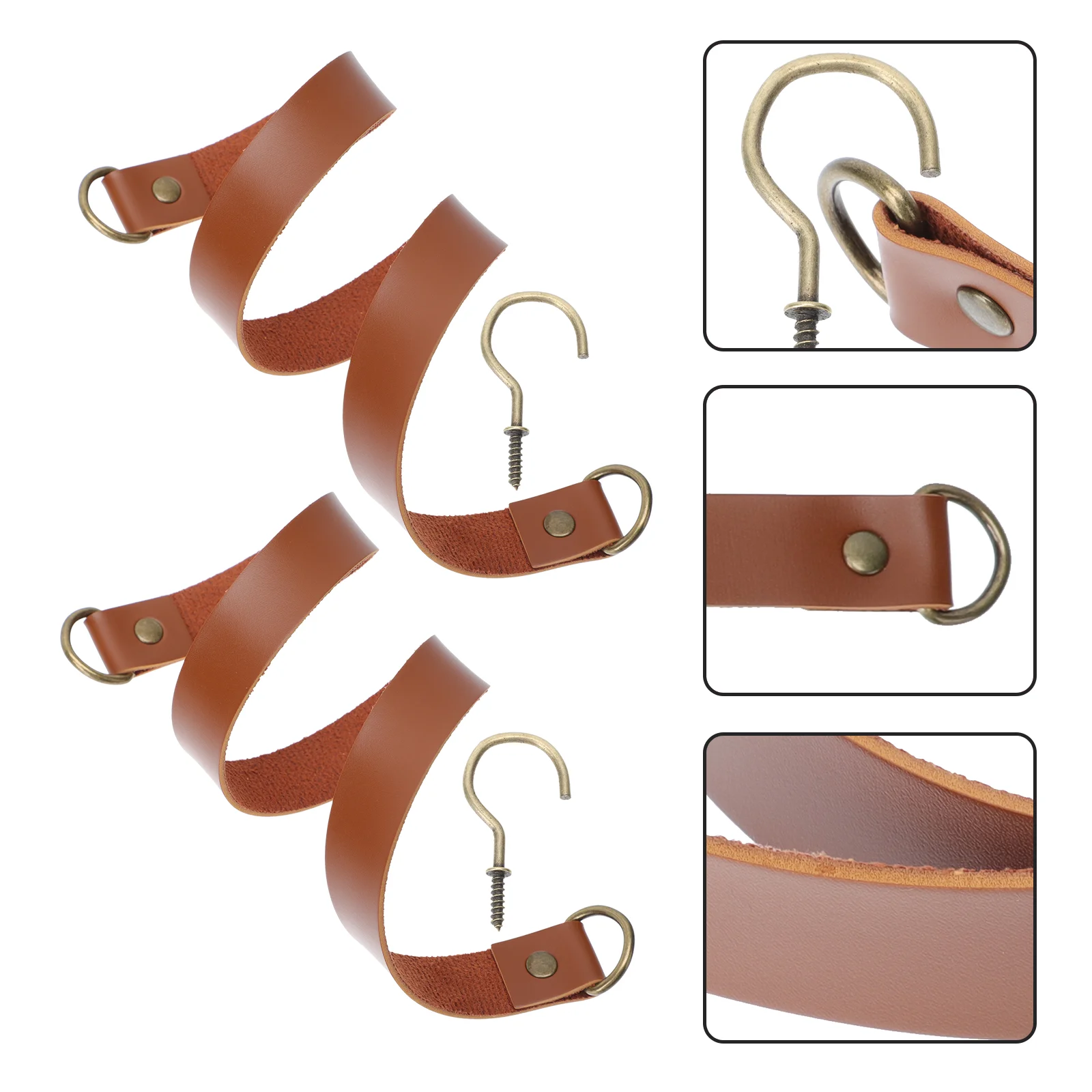 

2Sets Leather Curtain Tiebacks Curtain Clip Buckles Stylish Curtain Accessories