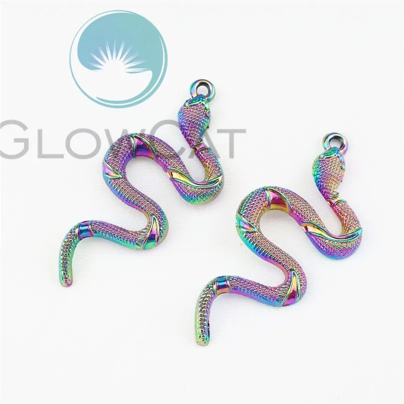 2 Шт Радуга в готическом стиле Индия Змея Подвески из сплава виде животного для