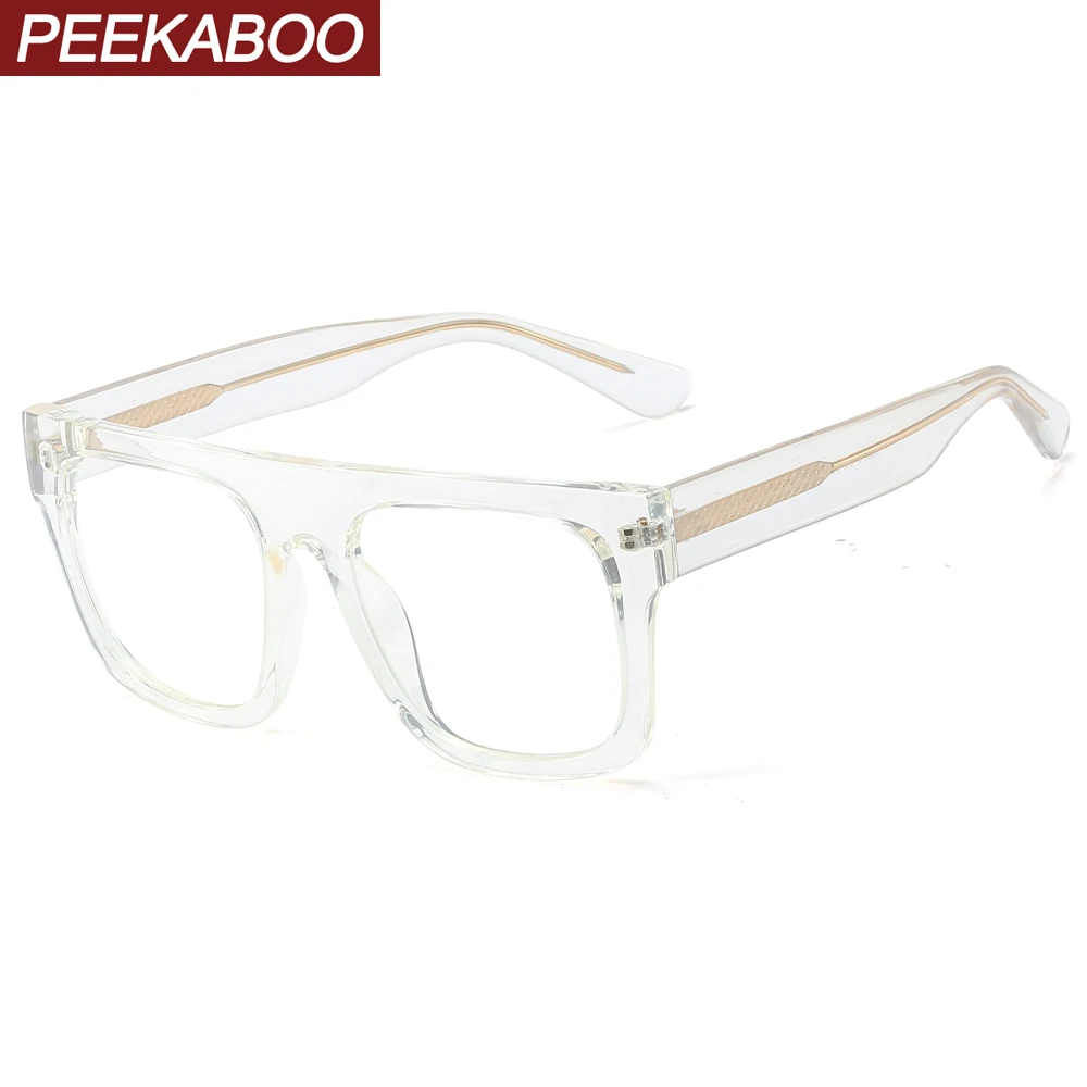 Квадратные очки Peekaboo tr90 для мужчин черные прозрачные большие модные оптические