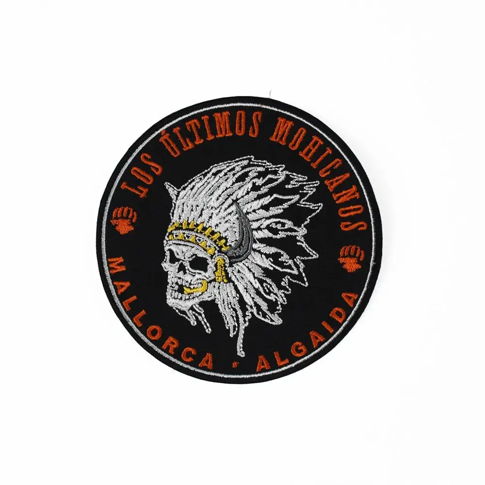Индийский Череп Круглый Железный на вышитый патч для аппликация одежду
