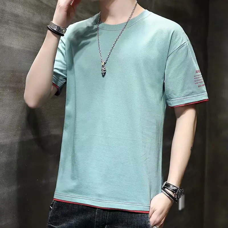 Мужская футболка Винтажная для мужчин толстая хлопковая Футболка с принтом