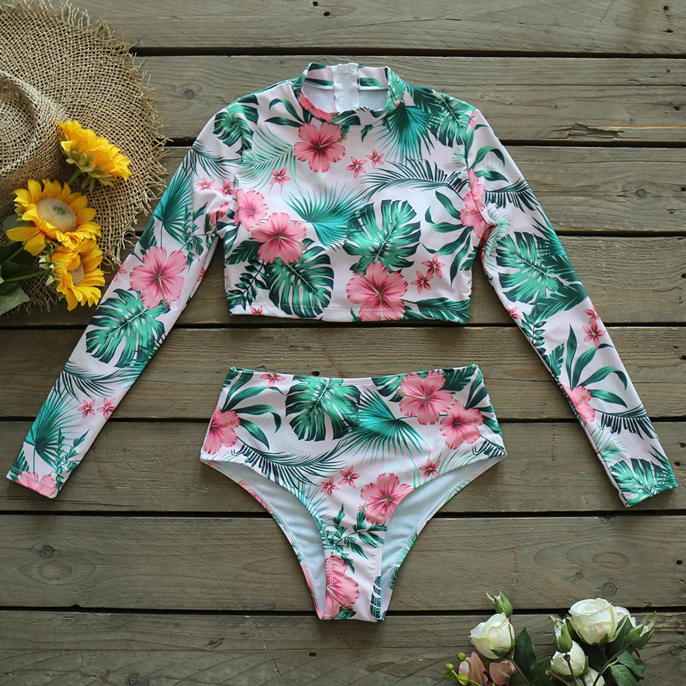 

Female Bikini, Sexy Long Sleeve, High Waist Bath, Beach Fashion, Brazilian Ensemble, 2021
