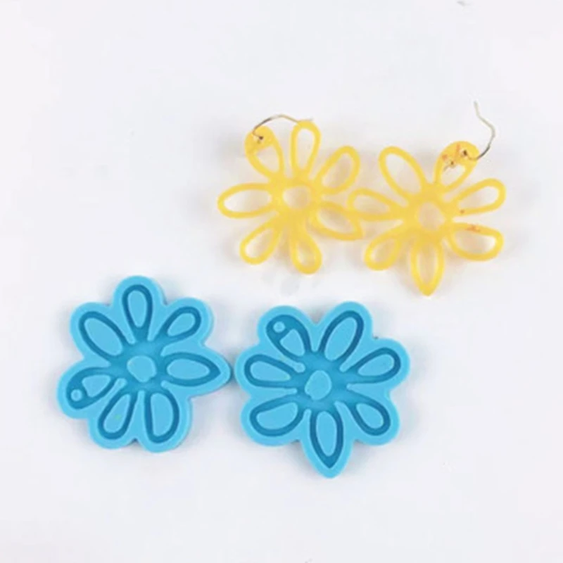

LXAD 1 Pair Earrings Epoxy Resin Mold Knot Flower Keychain Ear Drop Dangles Pendant Silicone Mould DIY Crafts Jewelry Tool