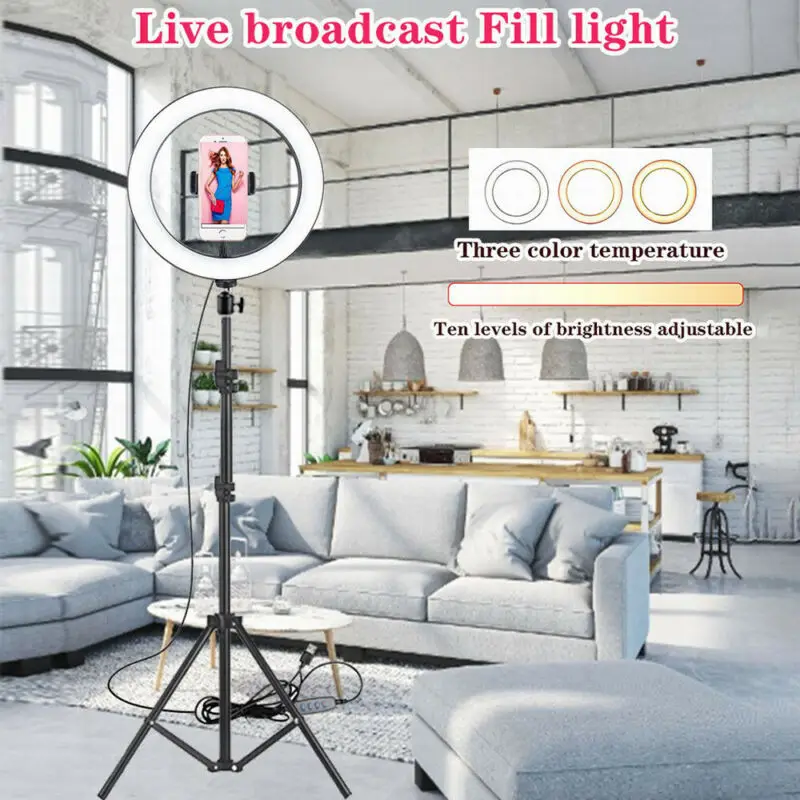 

Led Light Ring Lamp Mount Photo Tripod for Phone With Led Lightings Photographic Lighting for Video Lighting for Shooting Makeup