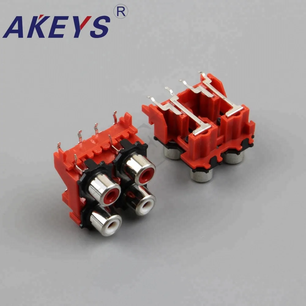 10 шт AV4-8.4-13 PCB Mount AV концентрическая розетка красный 4 RCA Female | Обустройство дома