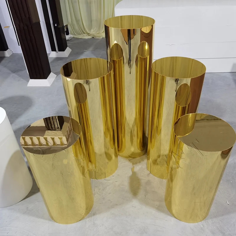 

5pcs/set)New style Custom Wholesale wedding decoration metal stand gold backdrop plinth stand AB0837