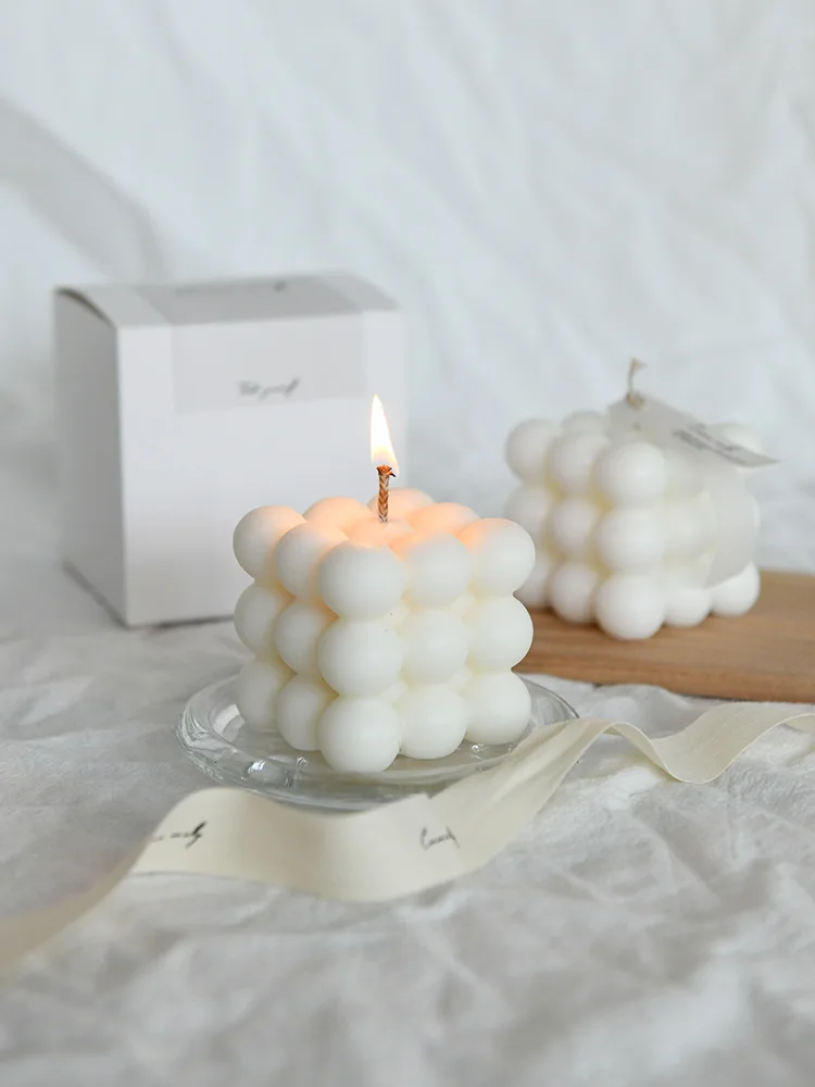 

Белые Свадебные свечи, Рождественский ароматизатор для вечерние, ароматическая свеча на Хэллоуин, романтический подарок, украшение для дом...