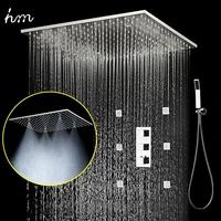 hm luxury concealed 20 304 stainless steel thermostatic rainfall showerheads shower set