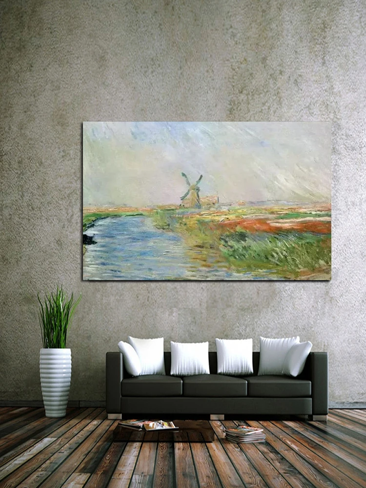 100% ручная роспись Monet поле тюльпанов в Голландии 1886 Классический абстрактный