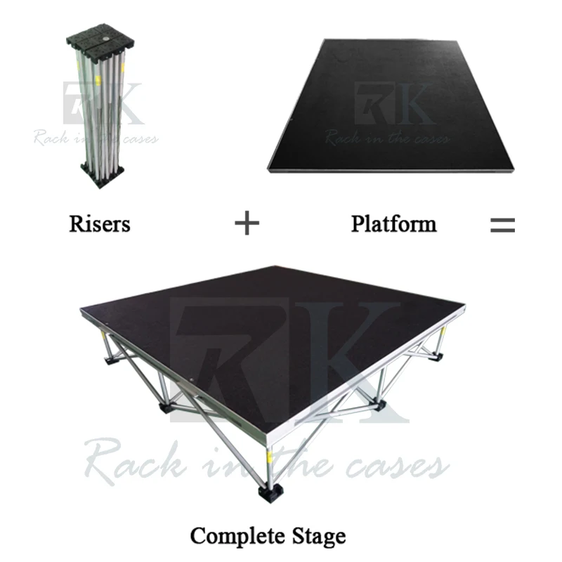 1 м X 2 м платформа 100 см высота RK умная сцена, портативный сценический комплект, модульная сценическая платформа, Портативная Алюминиевая сцена