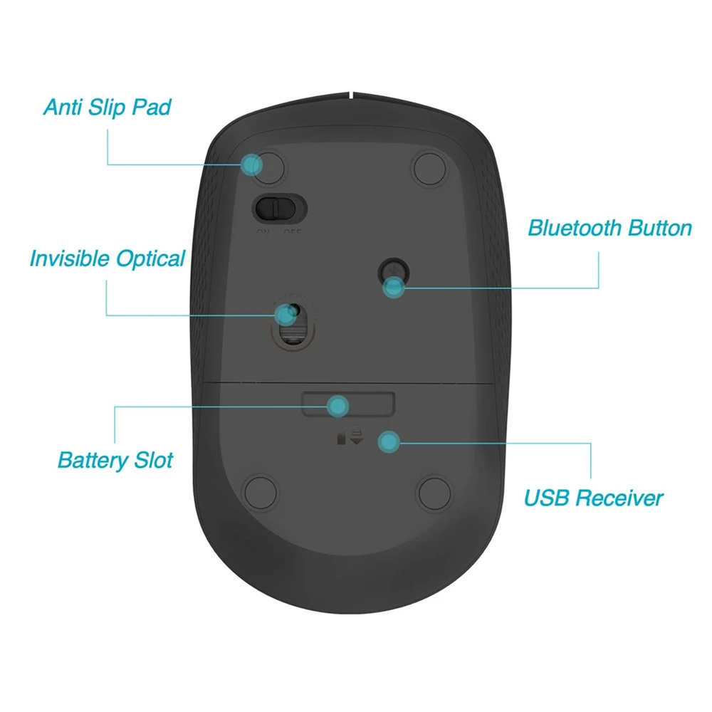 Rapoo M100G нескольких устройств Bluetooth Бесшумная оптическая мышка с BT3.0/4 0/2 4G до 3 х для