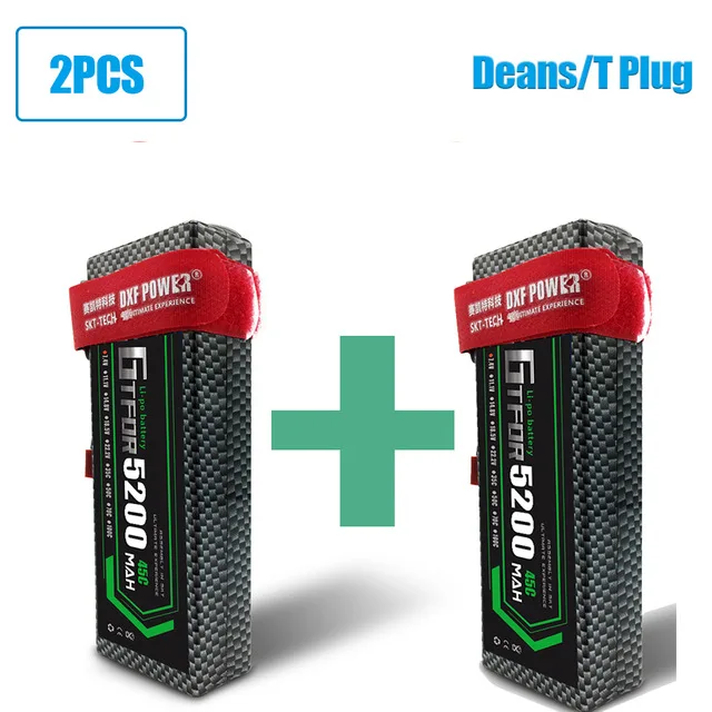 2PCS5200HARDDEANS DXF Батарея lipo 4S 2s 7,4 v 14,8 V 5200 мА/ч, 7000 mah литий-полимерный Батарея для RC Батарея LiPo 45c 60C для RC Buggy Crawler Monster Truck - Цвет: 2PCS5200HARDDEANS
