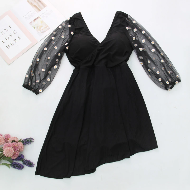 

Women's Swimwear 2021 New One-piece Suit With Beach Wraps Swimsuit Push Up Woman Mesh Swim Dress Bathing Suits Plus Size 3XL-6XL