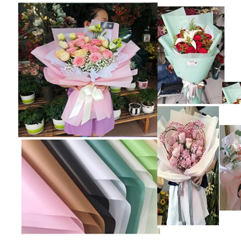 Одноцветная упаковочная бумага для букетов матовая подарочная одноцветная