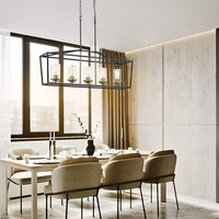 modern american rectangular wrought iron living room kitchen creative art deco industrial style bar american glass pendant light