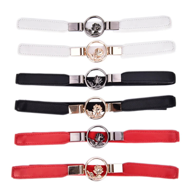 Винтаж модные женские туфли широкий пояс металлический эластичный с цветочным