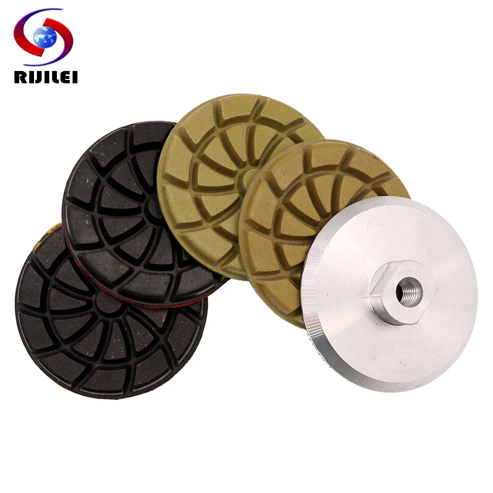 Алмазный шлифовальный диск 4 дюйма, набор из 5 медных насадок для гранита, мрамора, Бетонного Пола с подкладкой