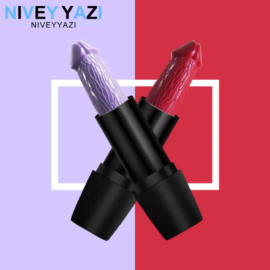 20 Цвета помада в форме пениса грибообразной формы длительное увлажнение