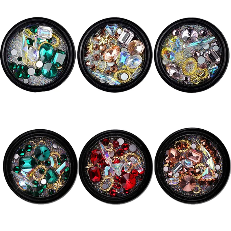 3D Стразы для ногтей разных цветов хрустальный камень украшение металлические