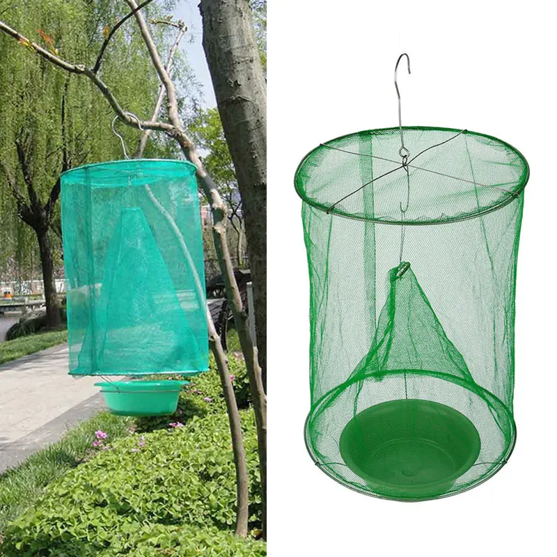 

6pcs Hanging Fly Catcher Killer Reusable Flies Pest Control Flytrap Zapper Cage Net Trap Garden Home Yard Supplies