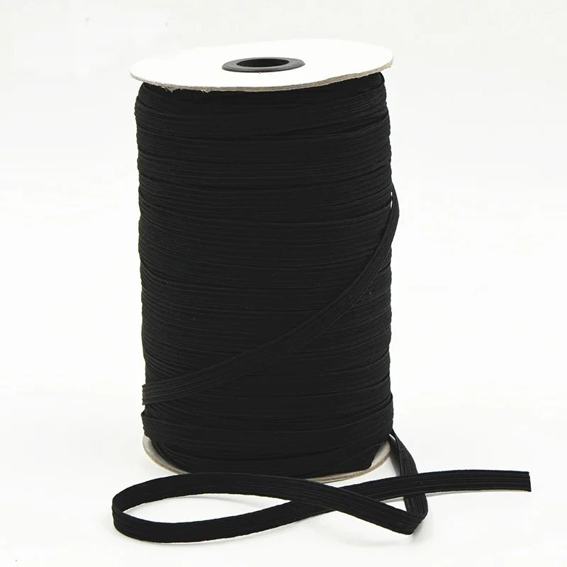 1 рулон эластичная лента Черно Белая нейлоновая резинка тесьма прочная веревка
