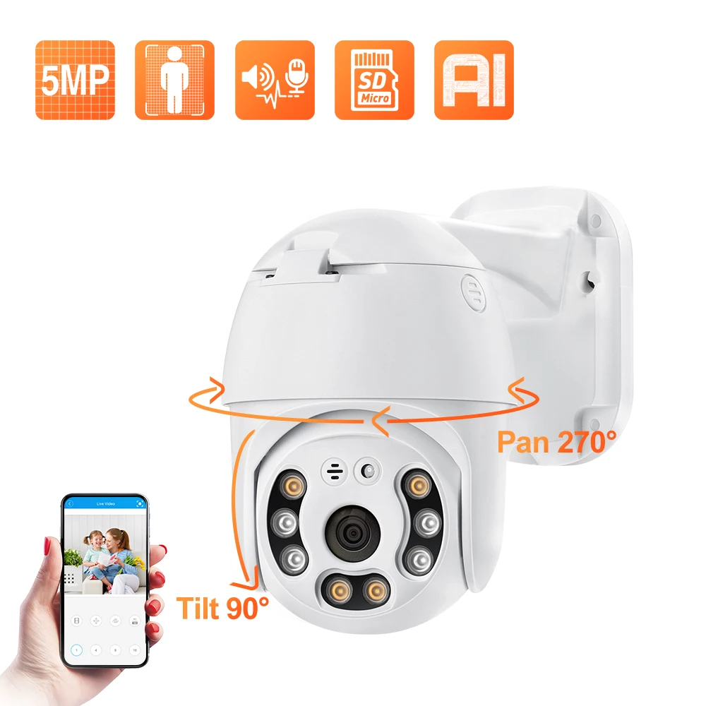 

Techage 2MP 5MP PoE PTZ IP Camera Outdoor Waterproof 2 Way Audio Camera AI Human Detection Security Camera Xmeye for NVR System