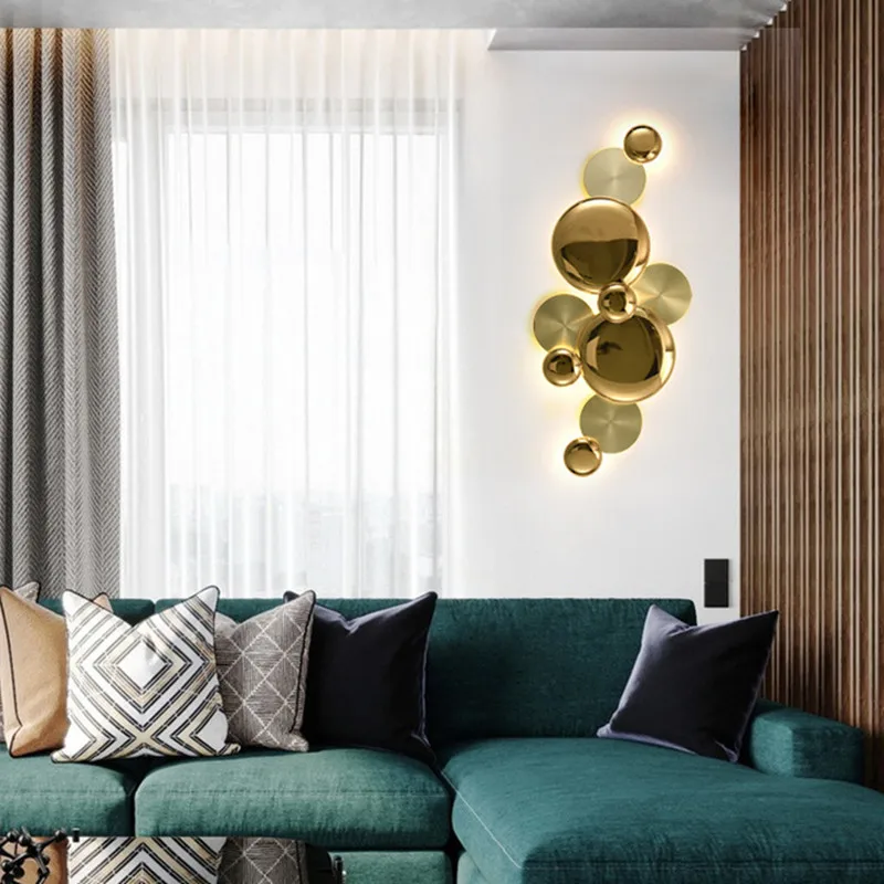 Modern Nordic Luxury Wall Sconce Copper Lustre Light Gold Lotus Leaf Loft Bedside Lamp Indoor for Decoration Lighting | Лампы и