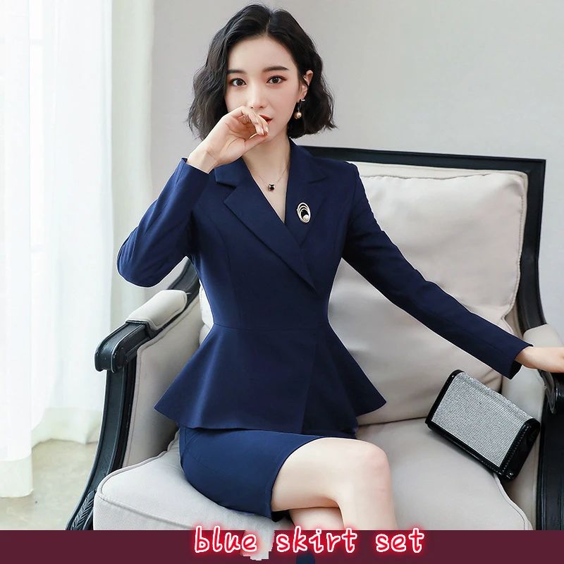 

Formall Blazer Set Skirt and Jacket Set Women Skirt Suits Blazer Jackets And Slim Skirts Two Pieces Ol Sets Female Outfits