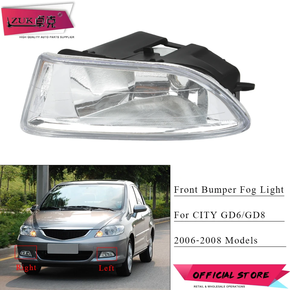 ZUK передний бампер туман светильник Противотуманные фары s для HONDA CITY 2006 2007 2008 GD6 GD8