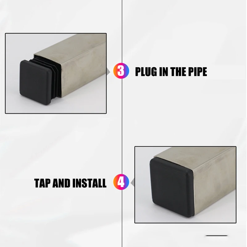

Square Plastic Plug Tubing Post End Cap Chair Glide 10pcs Black Plastic Square Plugs Best Price