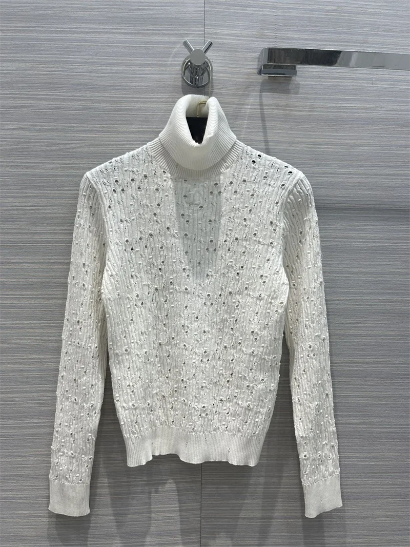 

2022 весенний Высококачественный свитер, женский модный дизайнерский пуловер с высоким воротом, свитера