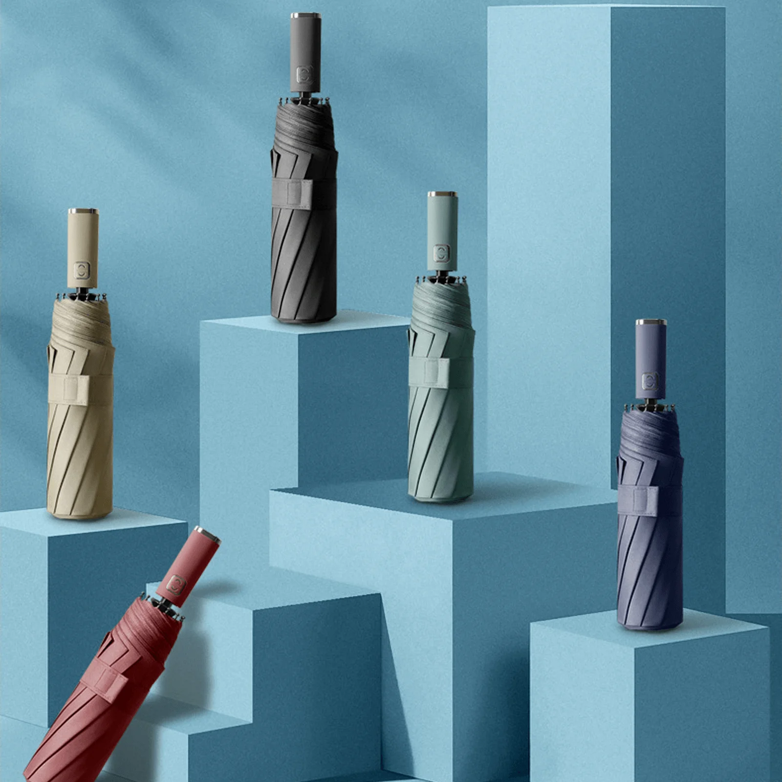 

Umbrella automatic umbrella black plastic color three-fold umbrella women's umbrella men's rain umbrella folding big sun