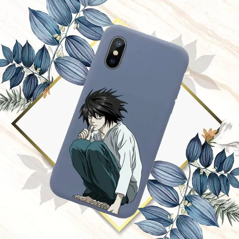 

Death Note Ryuk kira Phone Case Blue Candy Color for iPhone 11 12 mini pro XS MAX 8 7 6 6S Plus X SE 2020 XR