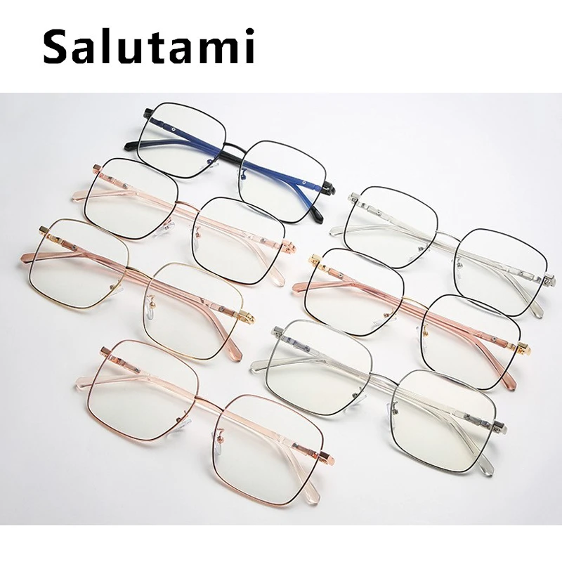 

Anti-blue Light TR90 Square Glasses Frame For Women 2020 New Vintage Computer Goggle Eyewear Female Alloy Oversized Clear Shades