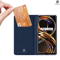 for oppo realme 8i case full protection steady stand card slot with magnet anti shookfall flip case dux ducis skin pro series