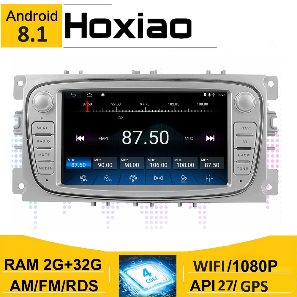 2 din Android 8 1 для Ford Focus S-Max Mondeo 9 Galaxy C-Max 7 &quotGPS автомобильный радиоплеер Bluetooth AM стерео